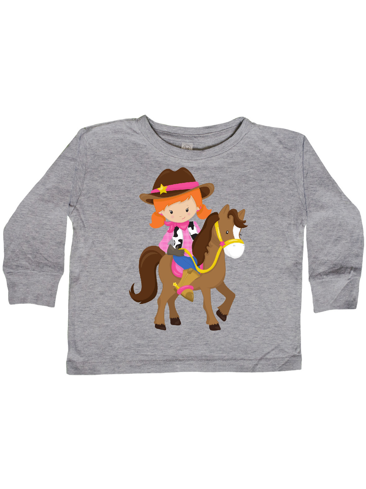 inktastic Cowboy Girl Cowgirl on Brown Horse Orange Hair Toddler T-Shirt inktastic Cowboy Girl Cowgirl on Brown Horse Orange Hair Toddler T-Shirt